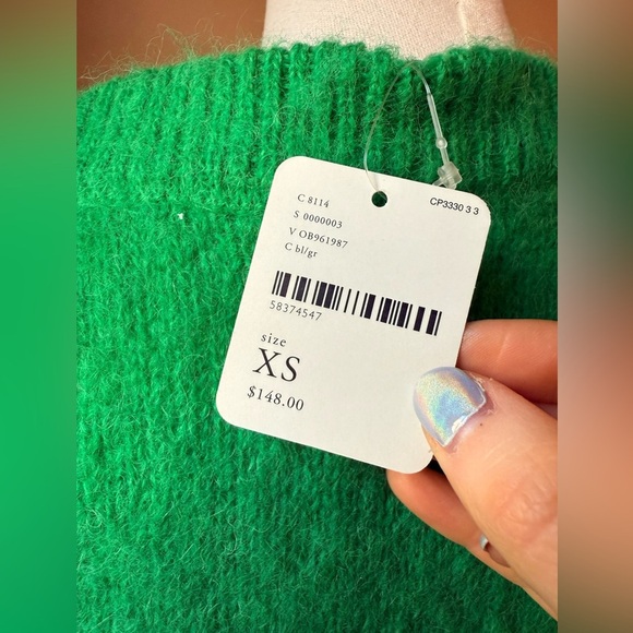 NWT Alpaca Blend Free People Oversized Kelly Green Sweater - Picture 4 of 4